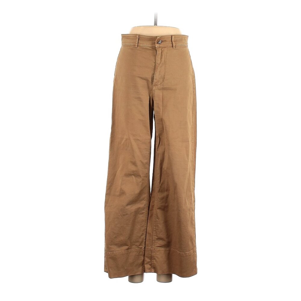 Everlane The Lightweight Wide Leg Crop Chino Pants in Khaki Tan